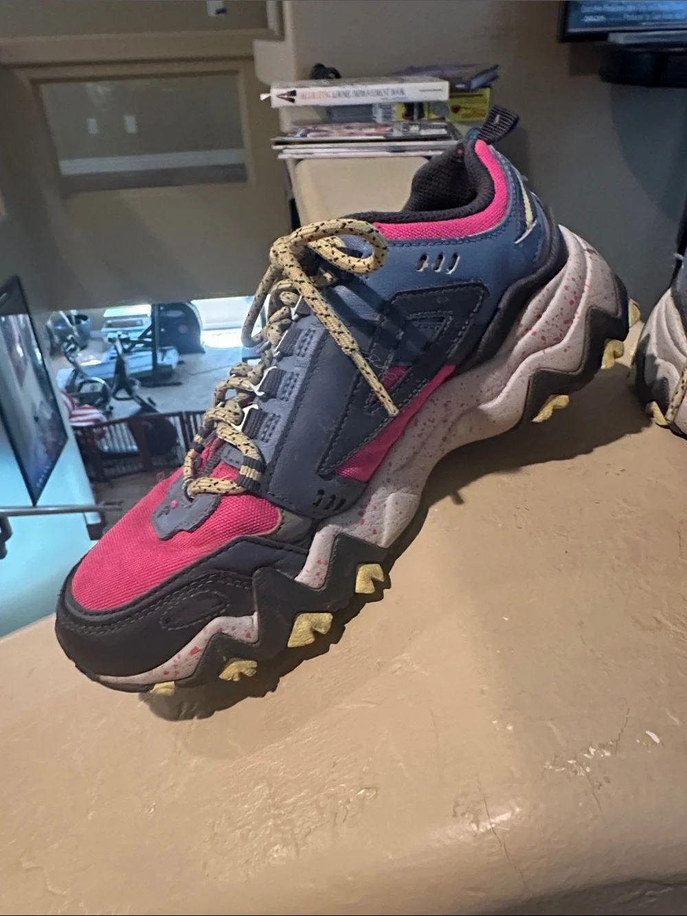Fila Women's Pink, Black & Yellow Trail Sneakers
